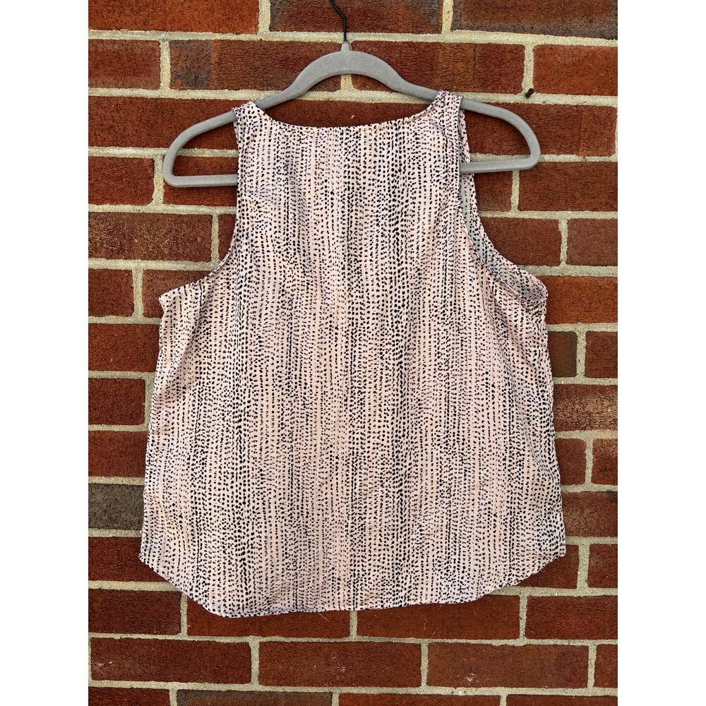 Anne Klein Pink Black Animal Print Sleeveless Blouse Tank Top Women’s Medium - Picture 11 of 14